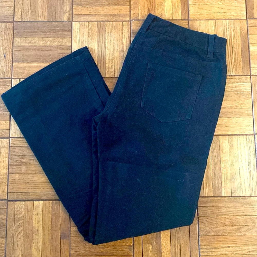 Boden bootcut black textured pants